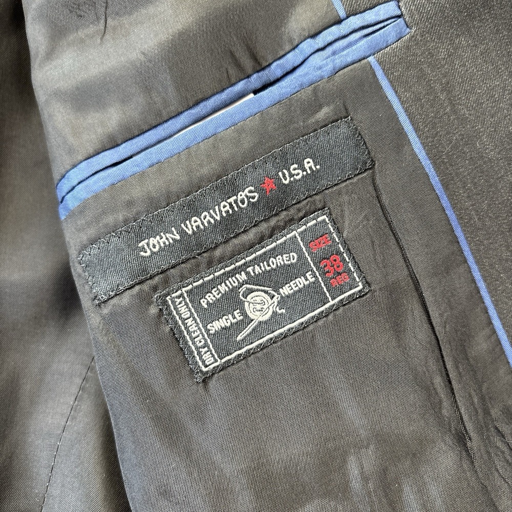 John Varvatos Loft Blazer Mens 38R Dark Gray Blend Blazer Sports Coat Jacket - Picture 12 of 16